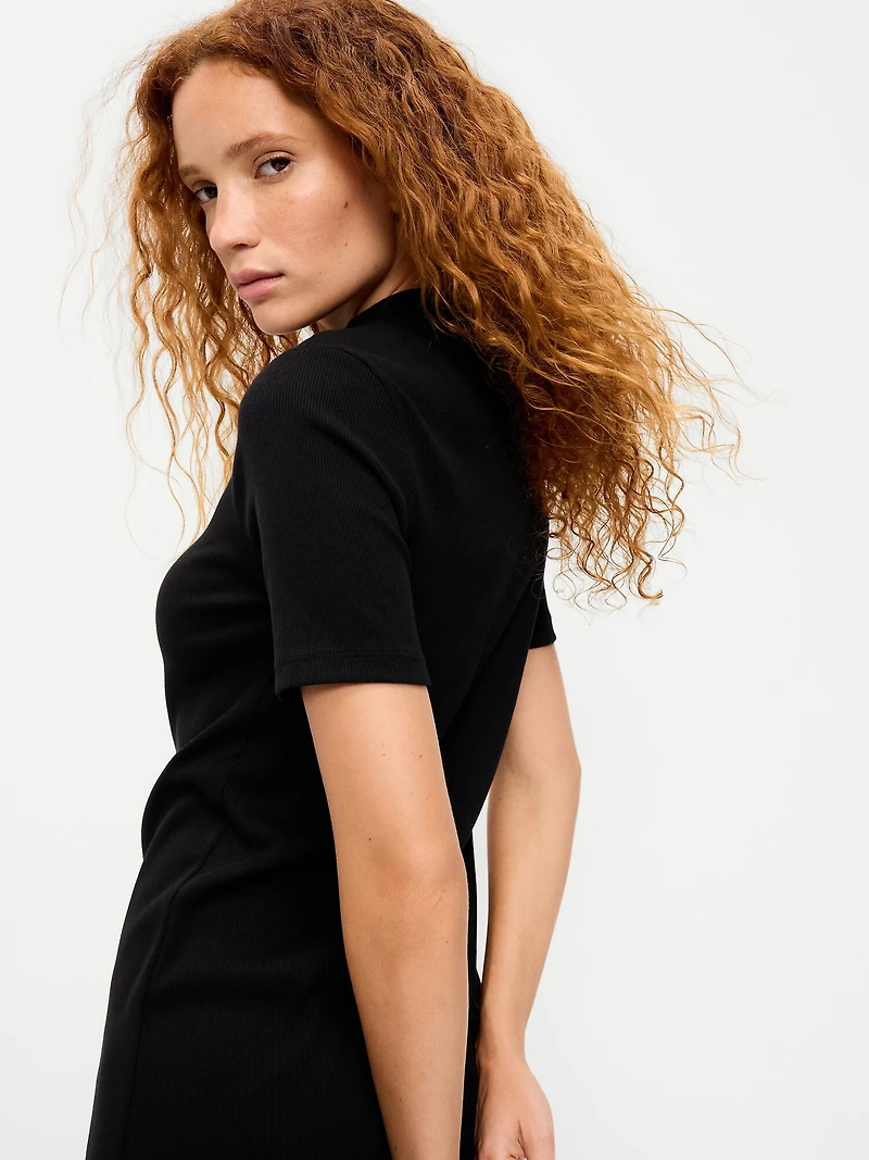 Snug Mock-Neck Bodycon Mini Dress