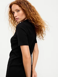 Snug Mock-Neck Bodycon Mini Dress
