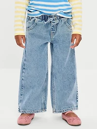High-Waisted Baggy Wide-Leg Pull-On Jeans for Toddler Girls