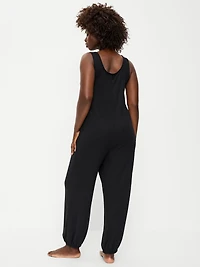 Waffle-Knit Harem-Leg Pajama Jumpsuit
