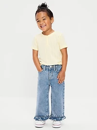 High-Waisted Super Baggy Ruffled Wide-Leg Jeans for Girls