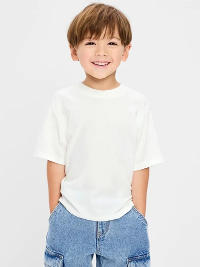 Oversized Short-Sleeve Heavyweight T-Shirt for Toddler Boys