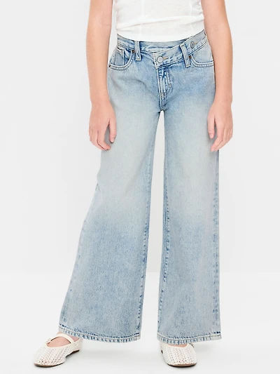 Super Baggy Crossover Wide-Leg Jeans for Girls