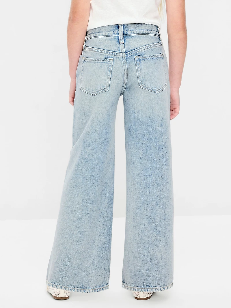 Super Baggy Crossover Wide-Leg Jeans for Girls