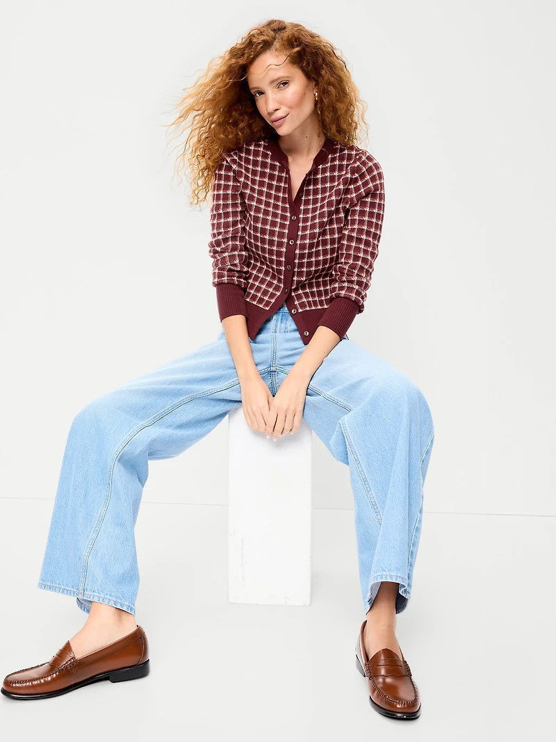 SoSoft Cotton Crew-Neck Cardigan Sweater