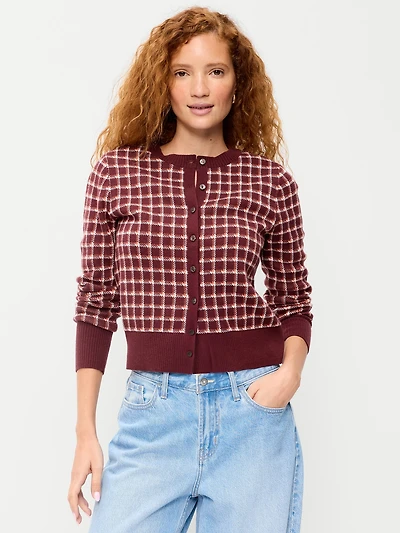 SoSoft Cotton Crew-Neck Cardigan Sweater