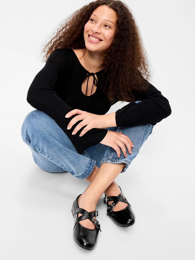 Buckle-Strap Mary Jane Ballet Flats for Women