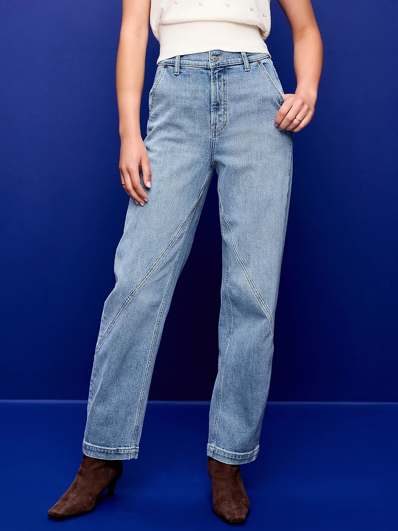 High-Waisted Baggy Barrel Jeans