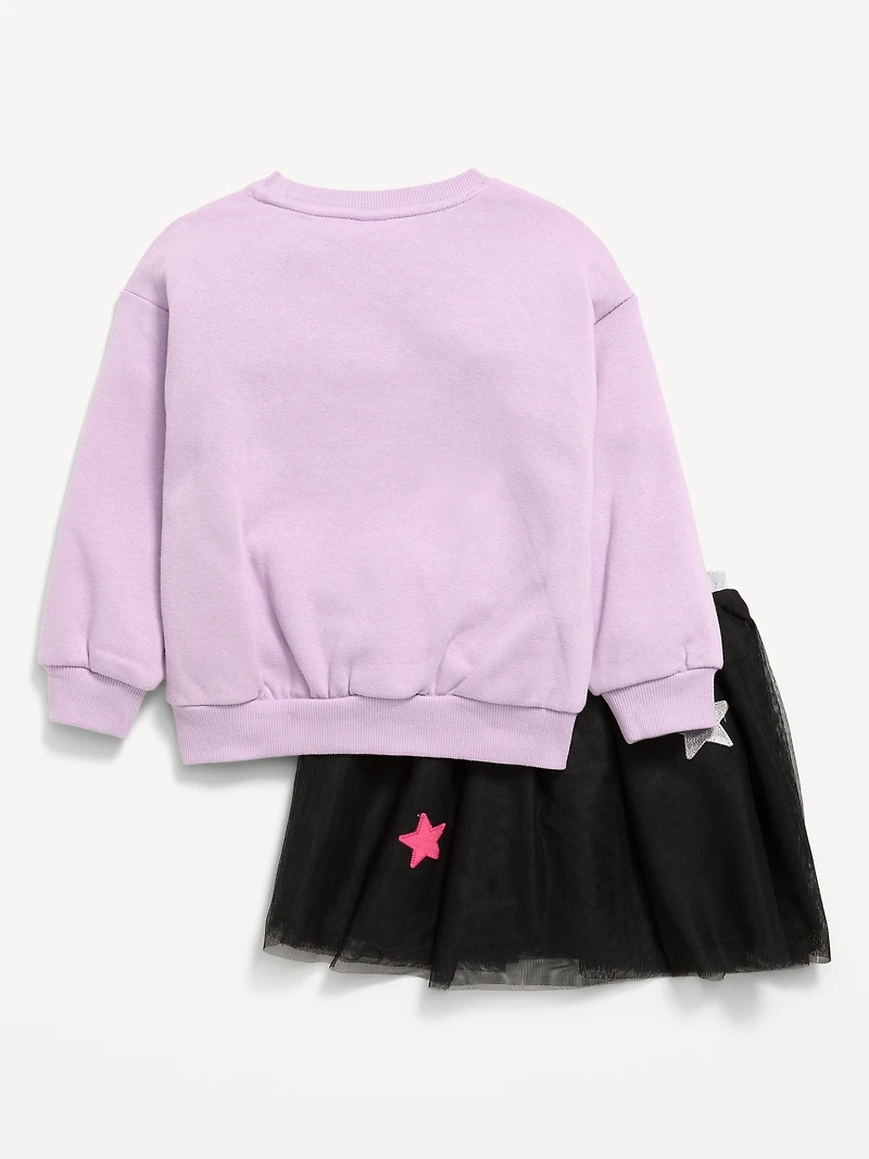 Sweatshirt & Tutu Skirt Set for Toddler Girls