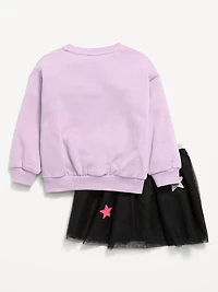 Sweatshirt & Tutu Skirt Set for Toddler Girls