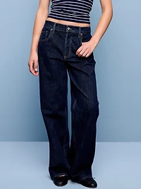 Mid-Rise Slouchy Wide-Leg Jeans