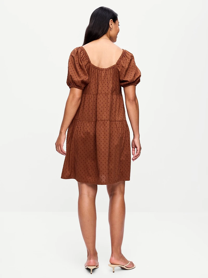 Maternity Short-Sleeve Swing Mini Dress