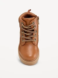 Faux-Leather Work Boots for Toddler Boys