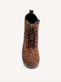 Faux-Suede Combat Boots for Toddler Girls