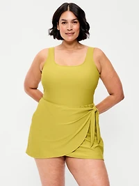 Matte Side-Tie Swim Dress
