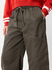 Mid-Rise Pull-On Utility Pants