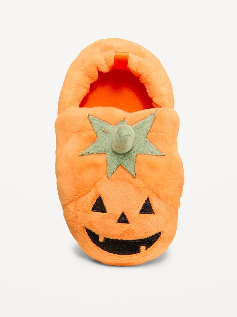 Velour Pumpkin Slippers for Toddler