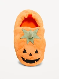 Velour Pumpkin Slippers for Toddler