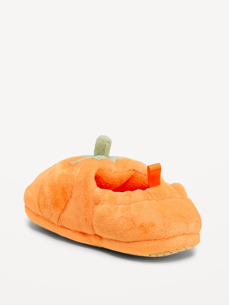 Velour Pumpkin Slippers for Toddler