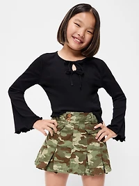 Pleated Utility Twill Skirt for Girls