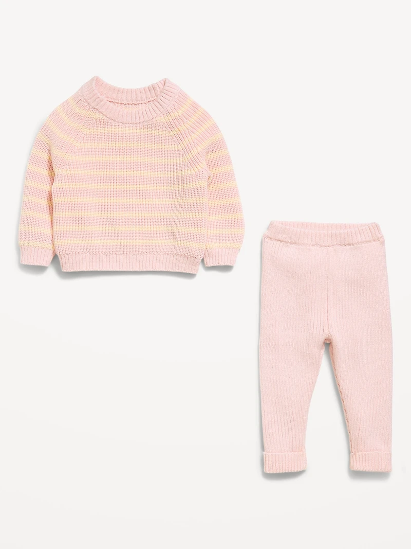 Cozy Ribbed Sweater and Leggings Set for Baby