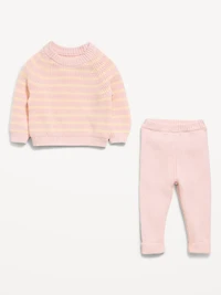 Cozy Ribbed Sweater and Leggings Set for Baby