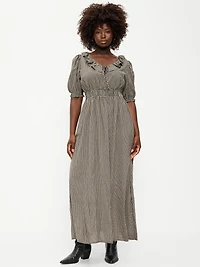 Ruffle-Trim Boho Maxi Dress