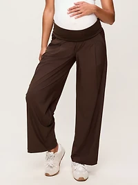 Maternity Rollover-Waist SleekTech Trouser Pants