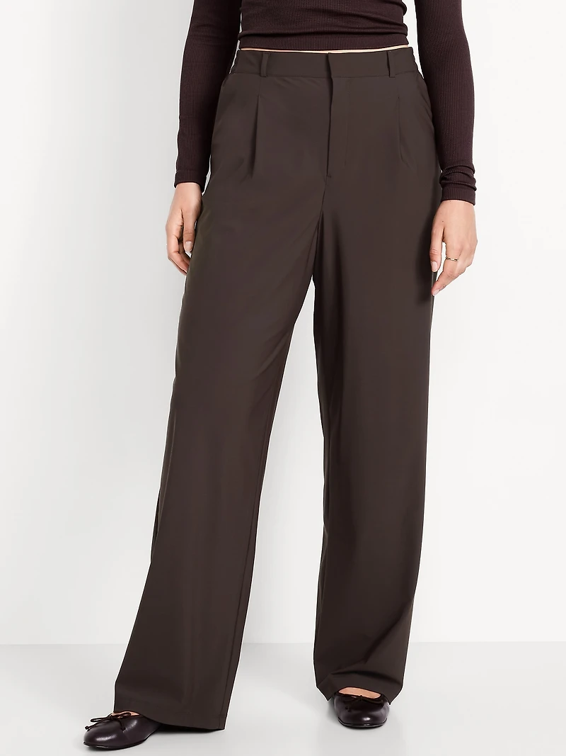 High-Waisted SleekTech Trouser Pants