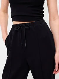Mid-Rise Dynamic Fleece Textured Wide-Leg Sweatpants