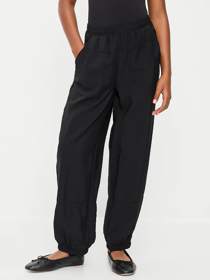 High-Waisted Crinkled Harem Pants for Girls