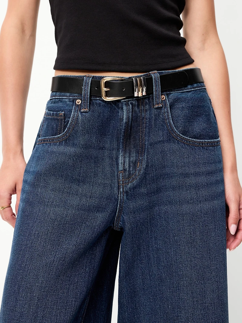 Triple-Loop Skinny Belt for Women