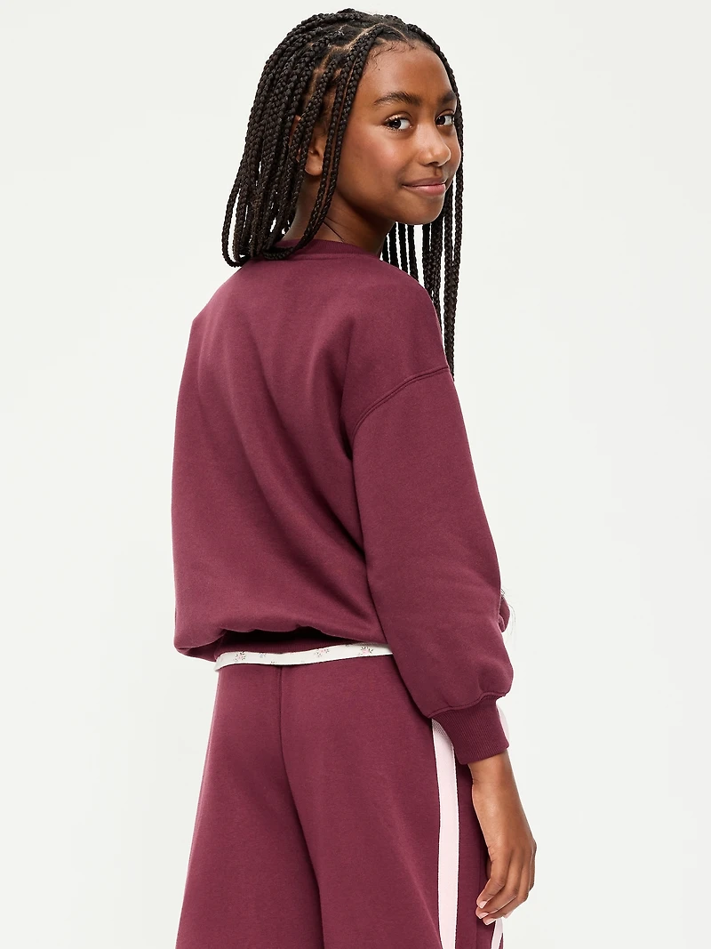 College Oversized Graphic Tunic Sweatshirt for Girls