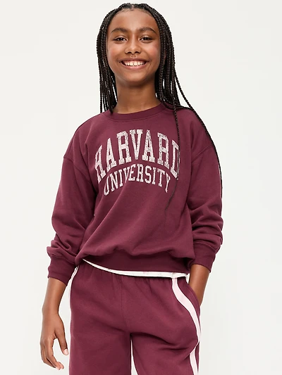College Oversized Graphic Tunic Sweatshirt for Girls