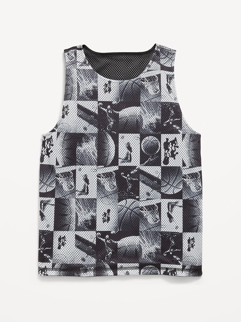 Oversized Mesh Reversible Tank Top for Boys