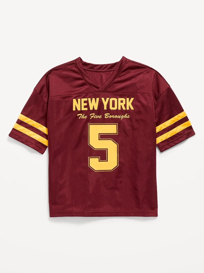 Oversized Football-Style Lifestyle Jersey T-Shirt for Boys