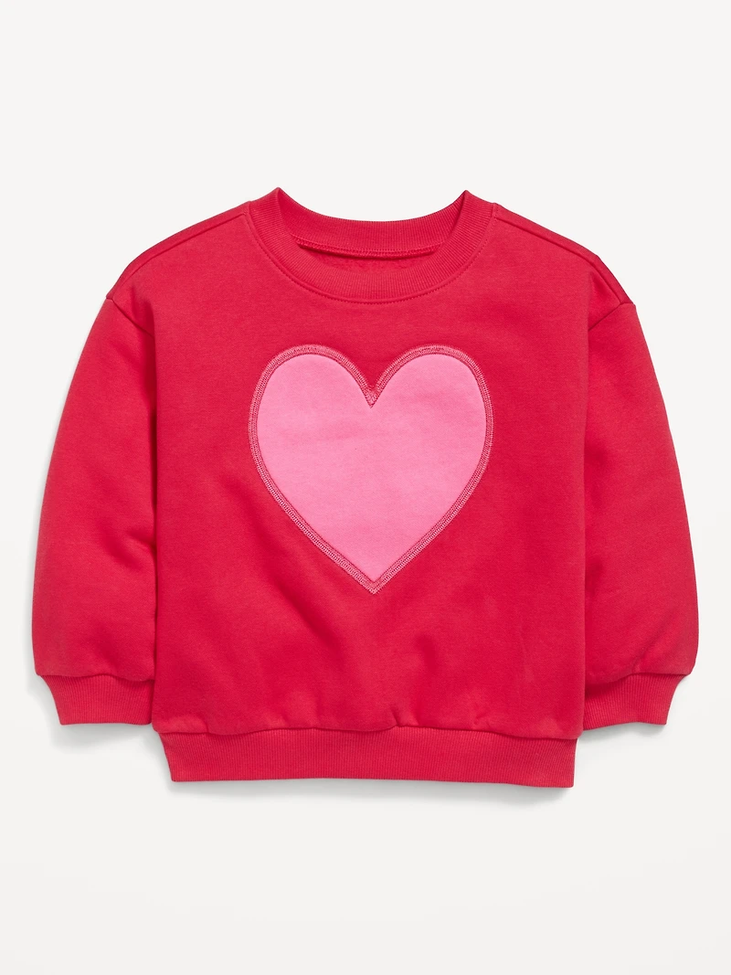 Oversized Long-Sleeve Graphic Sweatshirt for Toddler Girls