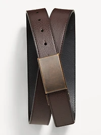 Faux-Leather Reversible Ratchet Belt
