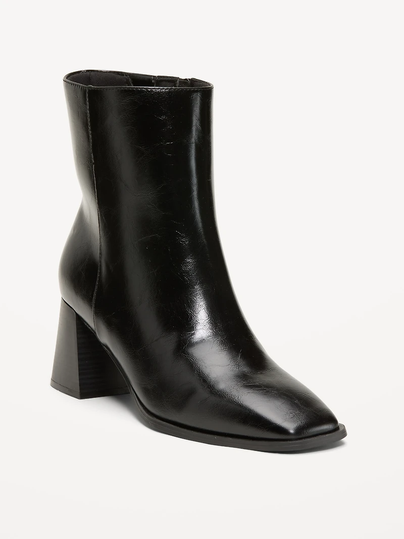 Square-Toe Block-Heel Boots for Women