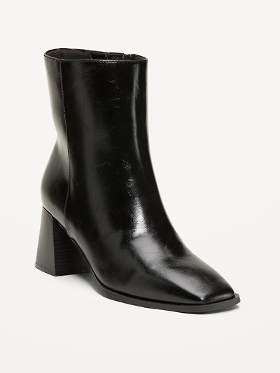 Square-Toe Block-Heel Boots for Women