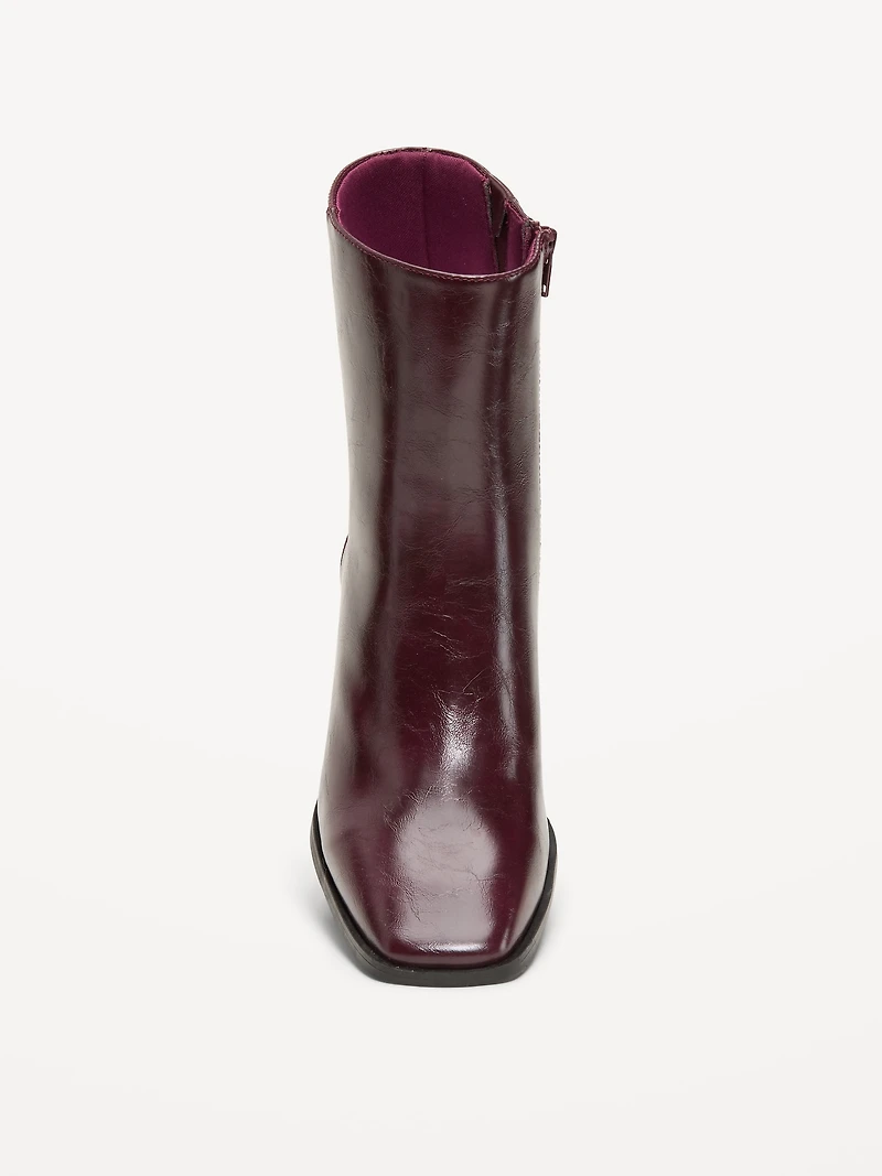 Square-Toe Block-Heel Boots for Women
