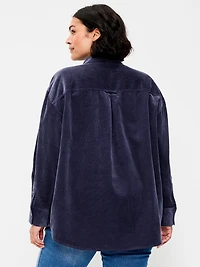 Oversized Boyfriend Button-Down Corduroy Shirt