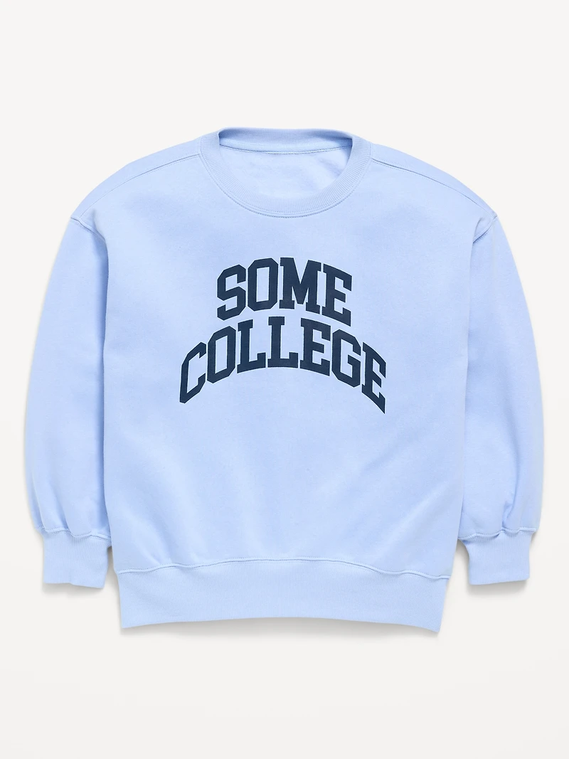 Oversized Graphic Tunic Sweatshirt for Girls