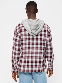 Long-Sleeve Flannel Hooded Shirt