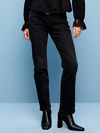 Mid-Rise Straight Jeans