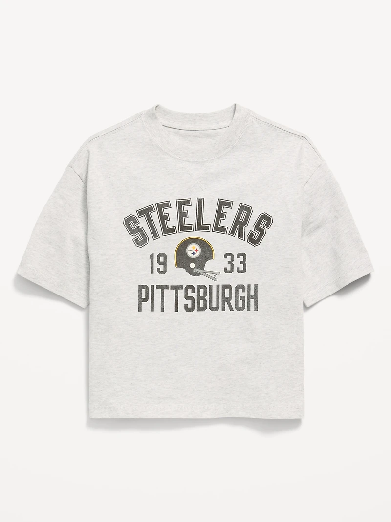 Pittsburgh Steelers Oversized Boxy Graphic T-Shirt for Boys