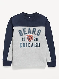 Chicago Bears Long-Sleeve Oversized Graphic Football T-Shirt for Boys