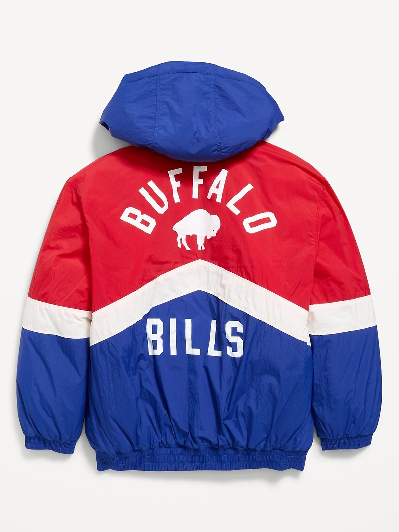 Buffalo Bills Oversized Crinkled Hooded Jacket for Boys