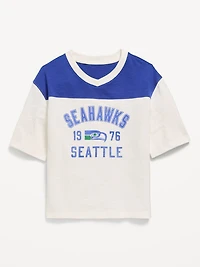 Seattle Seahawks Oversized Graphic Football T-Shirt for Girls