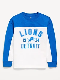 Detroit Lions Long-Sleeve Oversized Graphic Football T-Shirt for Boys